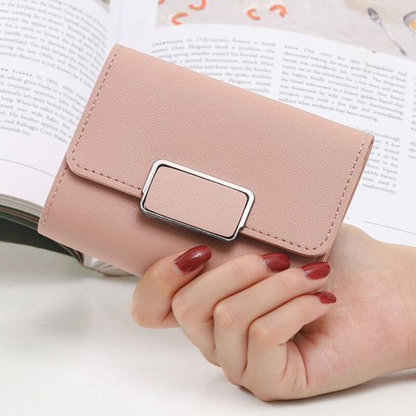 Pink - New Money Small Wallet Women Casual Solid Wallet Fashion Female Short Mini All-match Korean Students Love Small Wallet