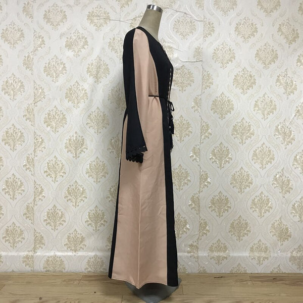 [variant_title] - F8849-5 Lace Long dress Women Arab Ladies Malaysia Abayas Muslim Robes