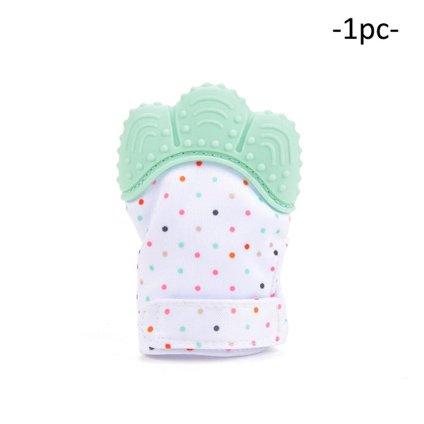 12 - LOFCA 1PC Dolphin Panda baby teething Glove Pacifier Glove Teether  Mitten Wrapper Sound Teething Chewable bead Newborn Toddler