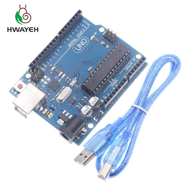 Default Title - igh quality One set UNO R3 Official Box ATMEGA16U2+MEGA328P Chip For Arduino UNO R3 Development board + USB CABLE