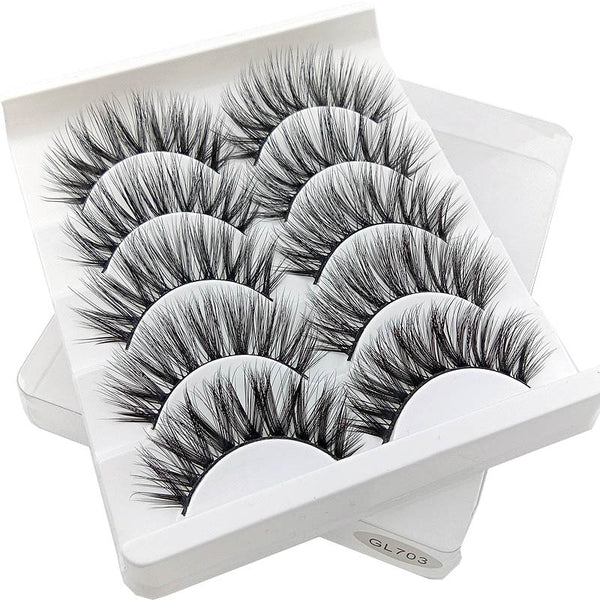 GL703 - SEXYSHEEP 5Pairs 3D Mink Hair False Eyelashes Natural/Thick Long Eye Lashes Wispy Makeup Beauty Extension Tools