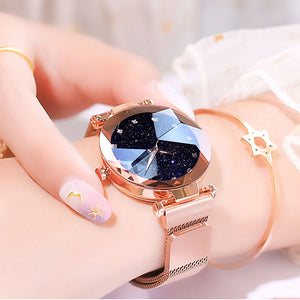 [variant_title] - Top Brand Luxury Ladies Watch Magnet Stainless Steel Mesh with Starry Sky Fashion Diamond Female Quartz Watch Relogio Feminino