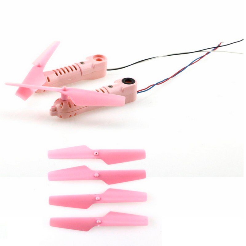 1 cw ccw blade pink - 100% Original JJRC H37 Elfie RC Drone Quadcopter Spare Parts Helicopter Propeller and Motor Sets CW CCW