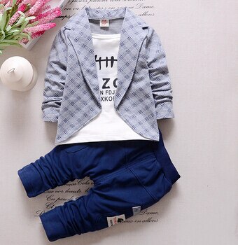 Yellow / 12M - 2018 New Baby Boys Fashion Cotton Children's Clothing Spring and Autumn Suit Three Pieces of Small Children's Sets 1-4 Years