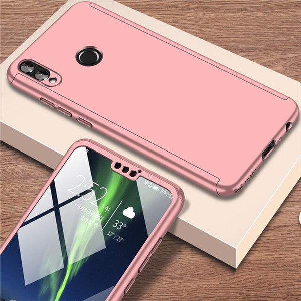 Pink / For Honor 10 Lite - Luxury 360 Full Cover Phone Case For Huawei Honor 9 Lite 10 8x Case For Honor 10 8 Lite 8X Max Case Protective Cover With Glass