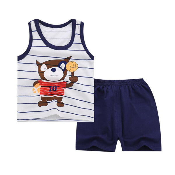 [variant_title] - Hot Sale Summer Children's Two-piece set Cotton Suit Children Set Children's Clothing Set Girls Boys Clothing Sets