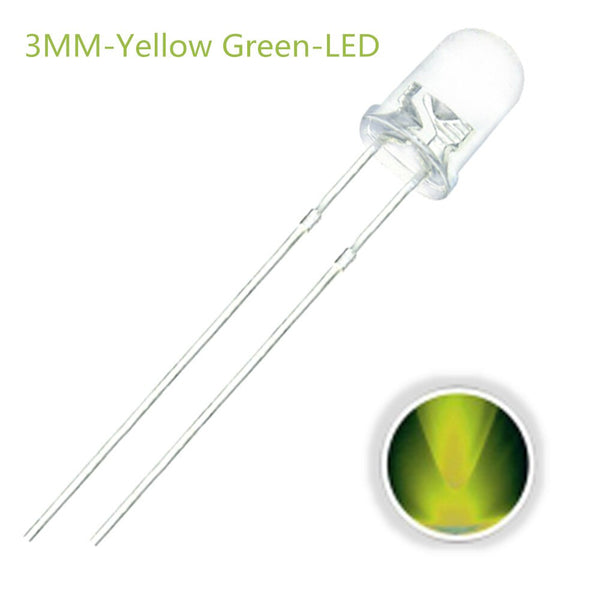Jade Green - 100pcs/lot F3 3MM Round Green/Yellow/Blue/White/Red/Warm White/Orange/Purple/Pink/Yellow Green LED Light Diode Kit