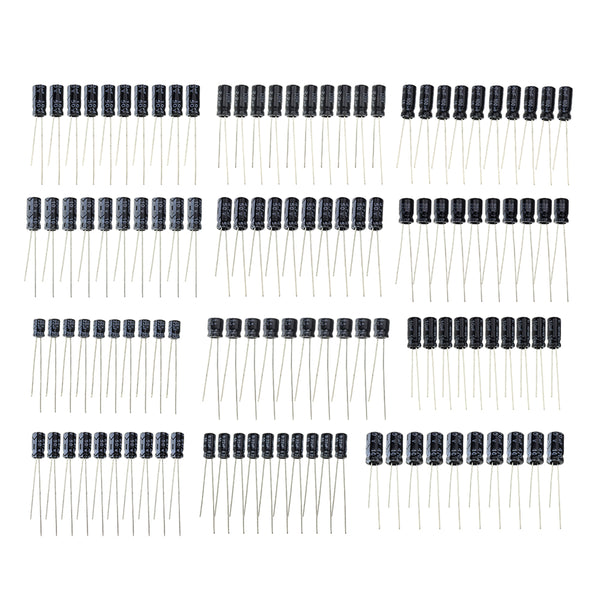 Default Title - 1 Set of 120pcs 12 Values 0.22UF-470UF Aluminum Electrolytic Capacitor Assortment Kit Set Pack