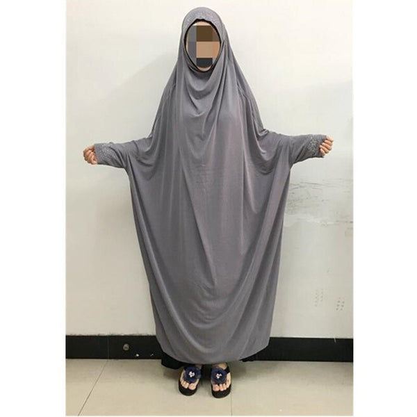 Gray / One Size - Muslim head coverings instant hijab bonnet abaya muslims outwear muslim prayer dress islamic dresses hijab dress #FB85
