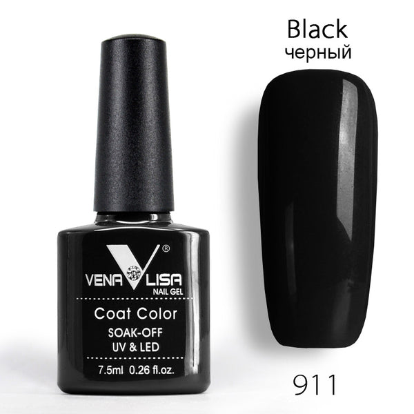 911  black - New Free Shipping Nail Art Design Manicure Venalisa 60Color 7.5Ml Soak Off Enamel Gel Polish UV Gel Nail Polish Lacquer Varnish