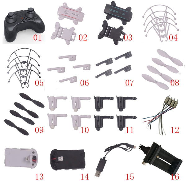 [variant_title] - Spare Part Kit For X01HW X01H 1601 RC drone Rc Quadcopter black blade motor protecting frame body frame spare parts
