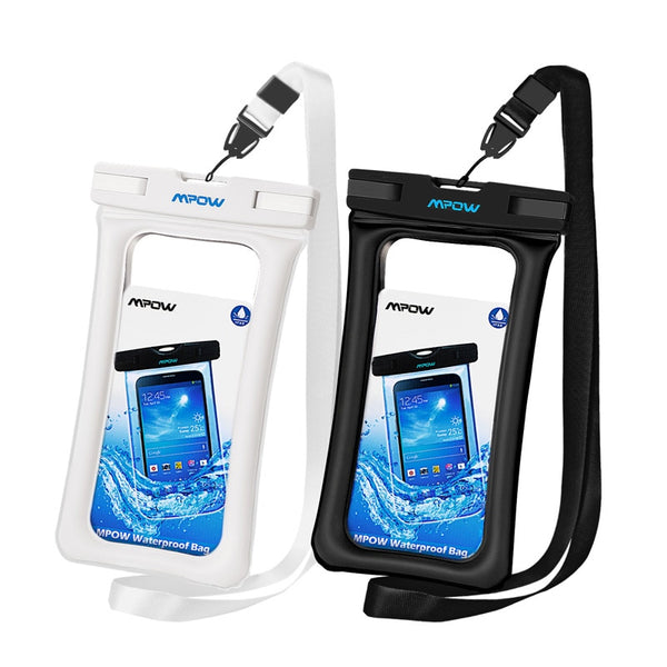 2pcs Black White - Mpow IPX8 Waterproof Bag Case Universal 6.5 inch Mobile Phone Bag Swim Case Take Photo Under water For iPhone Xs Samsung Huawei