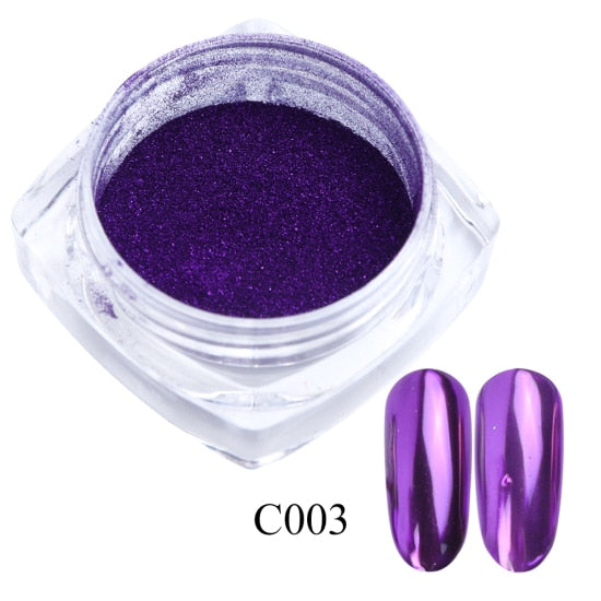 C003 - 0.5g Nail Mirror Glitter Powder Metallic Color Nail Art UV Gel Polishing Chrome Flakes Pigment Dust Decorations Manicure TRC/ASX