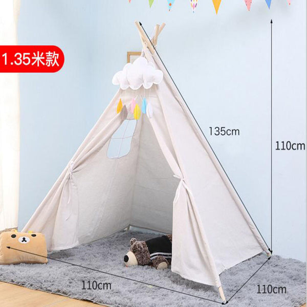 Gray / 110x110x110cm - Children's Dry Pool Toys Tent Baby Foldable Indian Style Teepee Play Game House Wigwam As Kids Gift Room Decor Photography Props