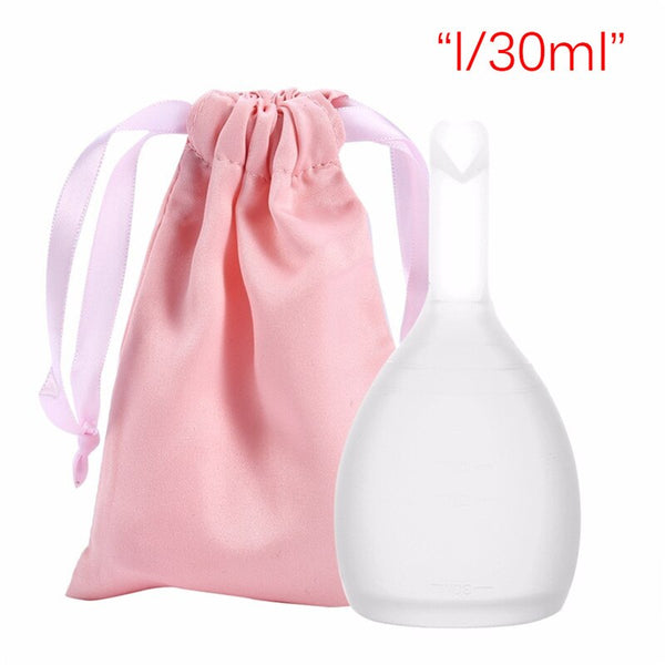translucent L - 1pc Menstrual Cup for Female Menstrual Period Medical Hygiene Silicone Soft Reusable Menstrual Cup 3 Colors