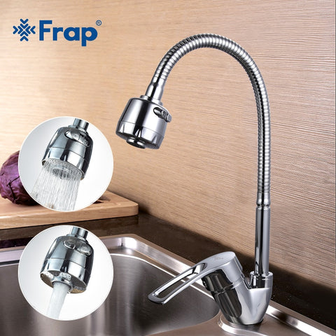 Default Title - FRAP Solid Kitchen Mixer Cold and Hot flexible Kitchen Tap Single lever Hole Water Tap Kitchen Faucet Torneira Cozinha F43701-B