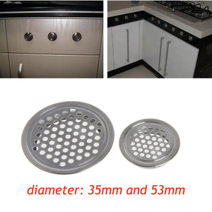 [variant_title] - 1PC Stainless Steel Wardrobe Cabinet Mesh Hole Air Vent Louver Ventilation Cover Kitchen Cabinet Parts & Accessories Dia 35/53mm