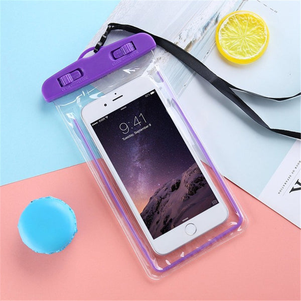 Waterproof Bag Mobile Phone Case for iPhone X 8 Underwater Luminous Phone Pouch Cover for Samsung S9 Clear PVC Sealed Swim Case