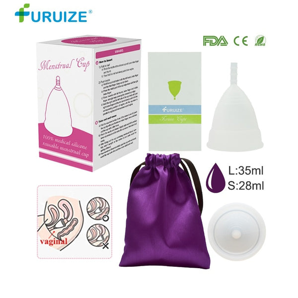 1pack-bag-box-white / L size - Hot Sale Menstrual cup for Women Feminine hygiene Medical 100% silicone Cup Menstrual reusable lady cup copa menstrual than pads