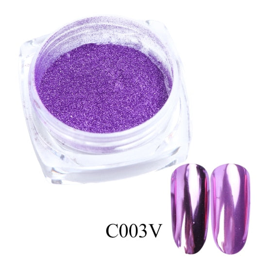 C003V - 0.5g Nail Mirror Glitter Powder Metallic Color Nail Art UV Gel Polishing Chrome Flakes Pigment Dust Decorations Manicure TRC/ASX