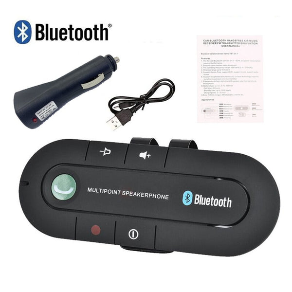 [variant_title] - USB Bluetooth Handsfree Car Kit Wireless Bluetooth Speaker Phone MP3 Music Player Sun Visor Clip Speakerphone Charger no aux