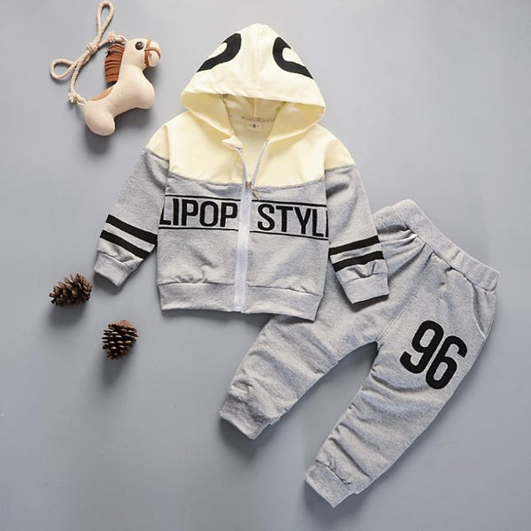 grey / 12M - Toddler boys Clothes Outfits cotton Clothing set 2pcs gentleman Wear Little child For 1 2 3 4 Years size infant suit outerwear