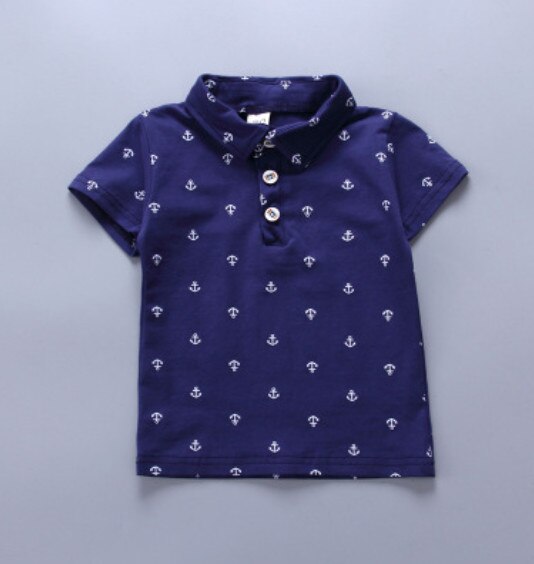 [variant_title] - Hot Small or Toddler Baby Clothing Sets  Short Sleeve Anchor Printing T-shirt+ Shorts Little Gentlemen Fashion 2pcs Sets Retail