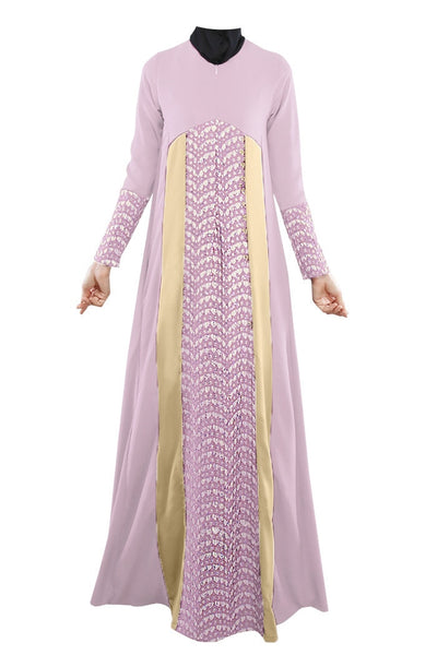Light purple / L - 2019 Fashion Hollow Out islamic clothing hijab black abaya dress arab womens clothing malaysia dubai abaya dress B8020