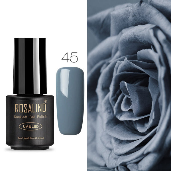 45 - ROSALIND 7ML UV Gel Varnish Nail Polish Set For Manicure Gellak Semi Permanent Hybrid Nails Art Off Prime White gel nail polish