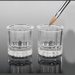 Default Title - Manicure Crystal Cup Glass Nail Art 8 Angles Liquid Glass Cup Bowl Dappen Dish Nail Equipment Supply Tools DIY Nail Salon