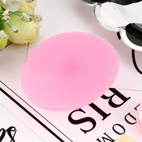 Pink - 1 Pc Silicone Wash Pad Blackhead Face Exfoliating Cleansing Brushes Facial Skin Care Cleansing Brush Beauty Makeup Tool 9.6
