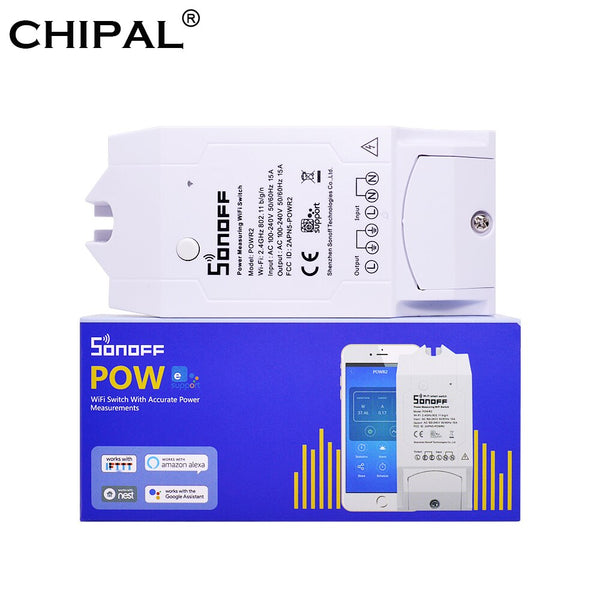 [variant_title] - Itead Sonoff Pow R2 16A Wifi Smart Switch With Higher Accuracy Monitor Energy Usage Smart Home Power Measuring Works With Alexa