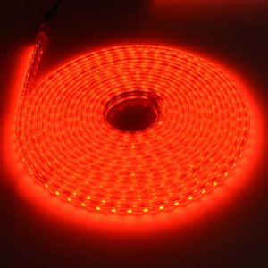 Red / 10M - LED Strip 5050 220V Waterproof Flexible LED light Tape 220V lamp Outdoor String 1M 2M 3M 4M 5M 10M 12M 15M 20M 25M 60LEDs/M