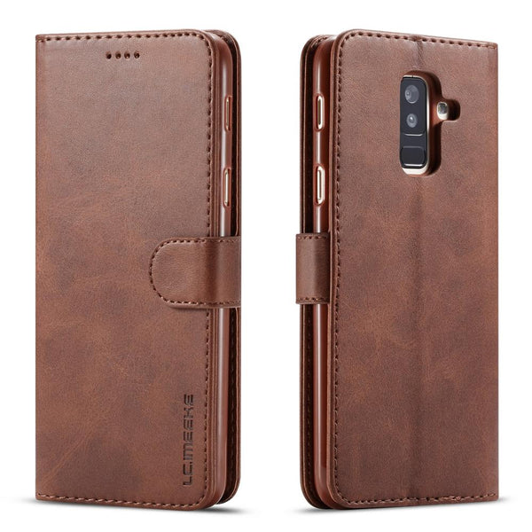 [variant_title] - Luxury Leather Flip Case For Samsung Galaxy A6 2018 A6 Plus Soft Silicone Cover Card Holder Wallet Case For Samsung A6 2018