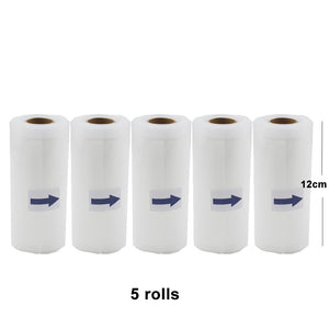 12cm 5pcs - 5 Rolls/Lot Kitchen Food Vacuum Bag Storage Bags For Vacuum Sealer Vacuum Packaging Rolls 12/15/20/25/28cm*500cm