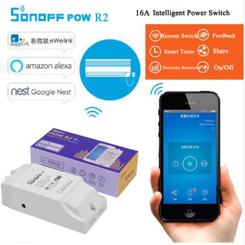Default Title - Itead Sonoff Pow R2, Wireless WiFi 16A Power switch Watt Meter Consumption Measurement, Smart Home Remote Watt meter IOT Device
