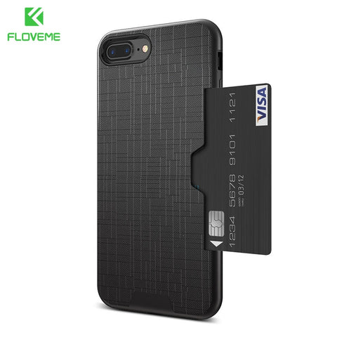 [variant_title] - FLOVEME Card Slot Phone Case For iPhone 7 Luxury Wallet Mobile Accessories For iPhone 8 6 6s 7 Plus Cases For iPhone X XS MAX XR