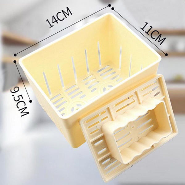 [variant_title] - 500g Capacity DIY Plastic Tofu Press Mould Homemade Soybean Curd Making Mold with Cheese Cloth Kitchen Cooking Tool Set