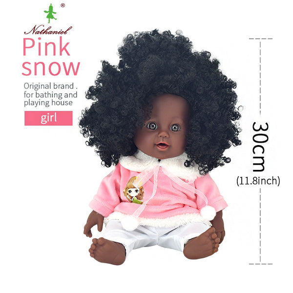 14 - black  baby dolls pop green African! 12inch  lol reborn silicone vinyl 30cm newborn poupee boneca baby soft toy girl kid todder