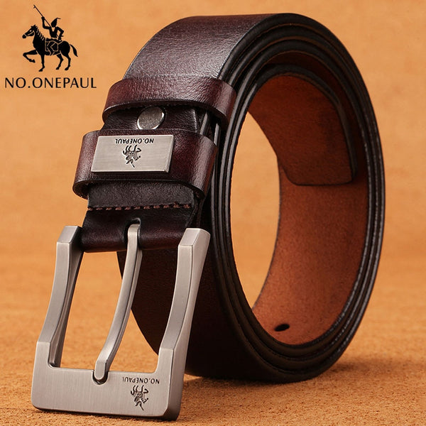 [variant_title] - NO.ONEPAUL cow genuine leather luxury strap male belts for men new fashion classice vintage pin buckle men belt High Quality