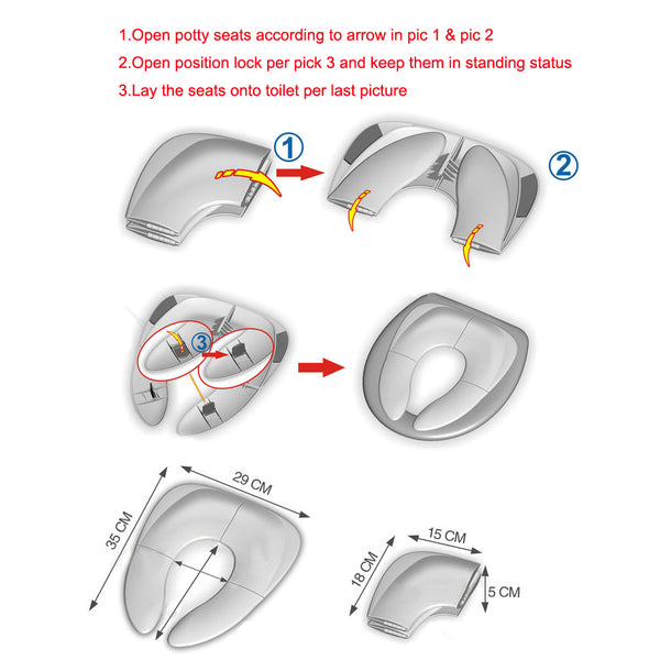 [variant_title] - Baby Potty Seat Folding Large Non Slip Pad Ring Travel Portable Reusable Toilet Potty Training Urinal Cushion Seat Covers