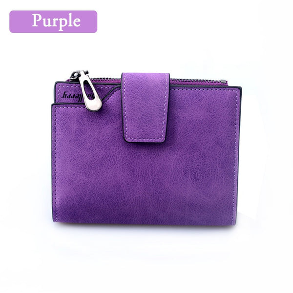Purple - Wallet Women Vintage Fashion Top Quality Small Wallet Leather Purse Female  Money Bag Small Zipper Coin Pocket Brand Hot !!