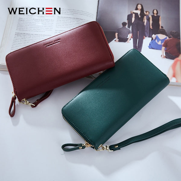 [variant_title] - WEICHEN Wristband Women Long Clutch Wallet Large Capacity Wallets Female Purse Lady Purses Phone Pocket Card Holder Carteras