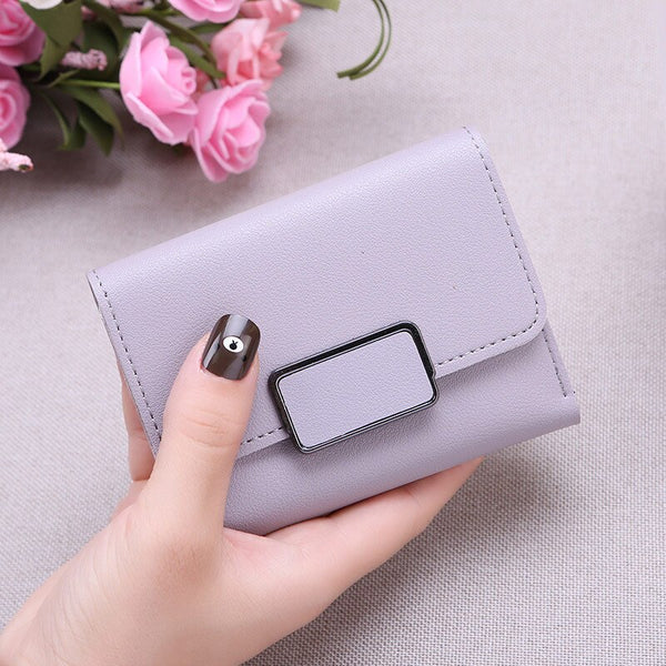 Purple - New Money Small Wallet Women Casual Solid Wallet Fashion Female Short Mini All-match Korean Students Love Small Wallet