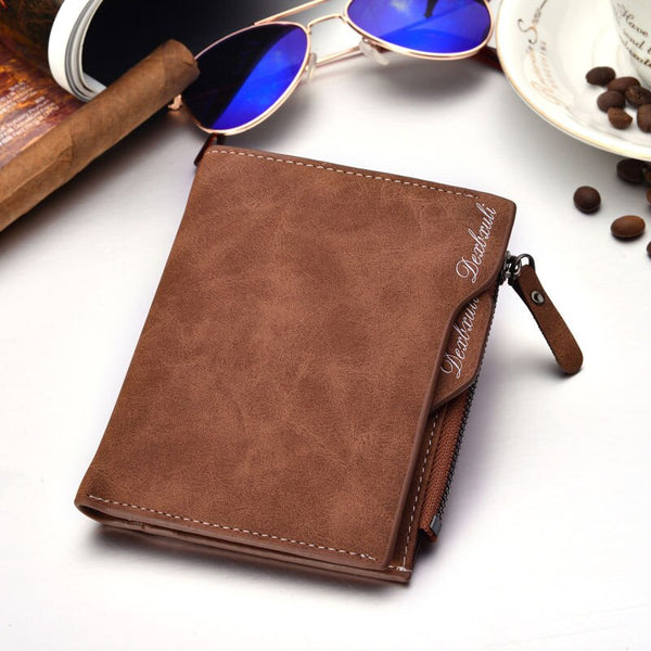 Brown - Wallet Men Soft Leather wallet with removable card slots multifunction men wallet purse male clutch top quality !
