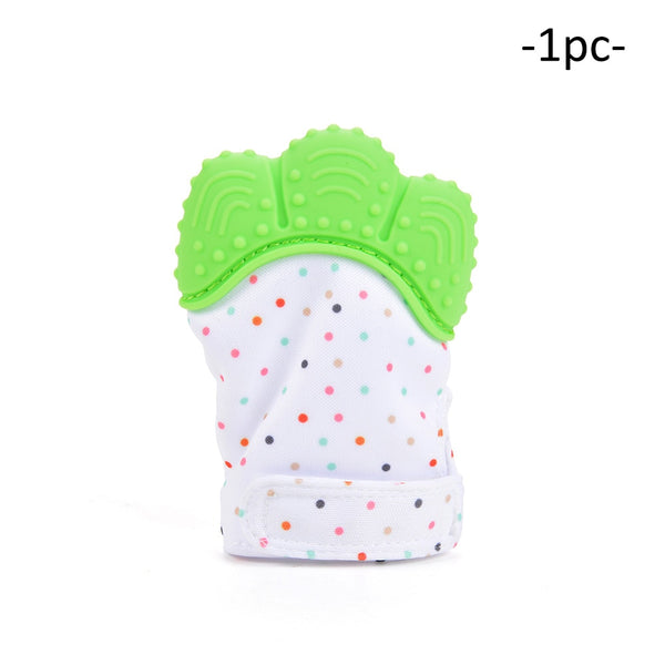 10 - LOFCA 1PC Dolphin Panda baby teething Glove Pacifier Glove Teether  Mitten Wrapper Sound Teething Chewable bead Newborn Toddler
