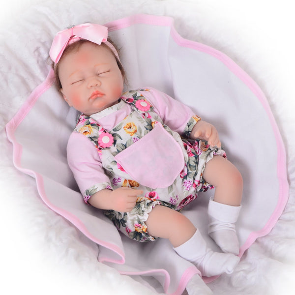 [variant_title] - Lifelike 17 Inch Toy Reborn Baby Doll 43 cm Soft Silicone bebe dolls  Dolls Hug Giraffe Menina Brinquedo Children Birthday Gift