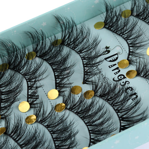 [variant_title] - 10 Pairs 3D Soft Faux Mink Hair False Eyelashes Natural Messy Eyelash Crisscross Wispy Fluffy Lashes Extension Eye Makeup Tools