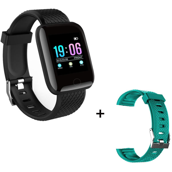 Add a green strap - Smart Watch Men Blood Pressure Waterproof Smartwatch Women Heart Rate Monitor Fitness Tracker Watch GPS Sport For Android IOS
