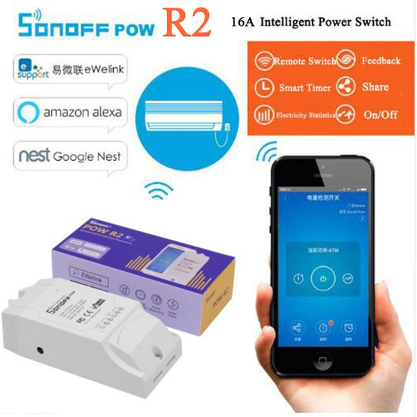 Default Title - Sonoff Pow R2, 16A Power Energy Meter Monitor Wireless WiFi Switch with Timing Sharing Function Remote Control Smart Home Module